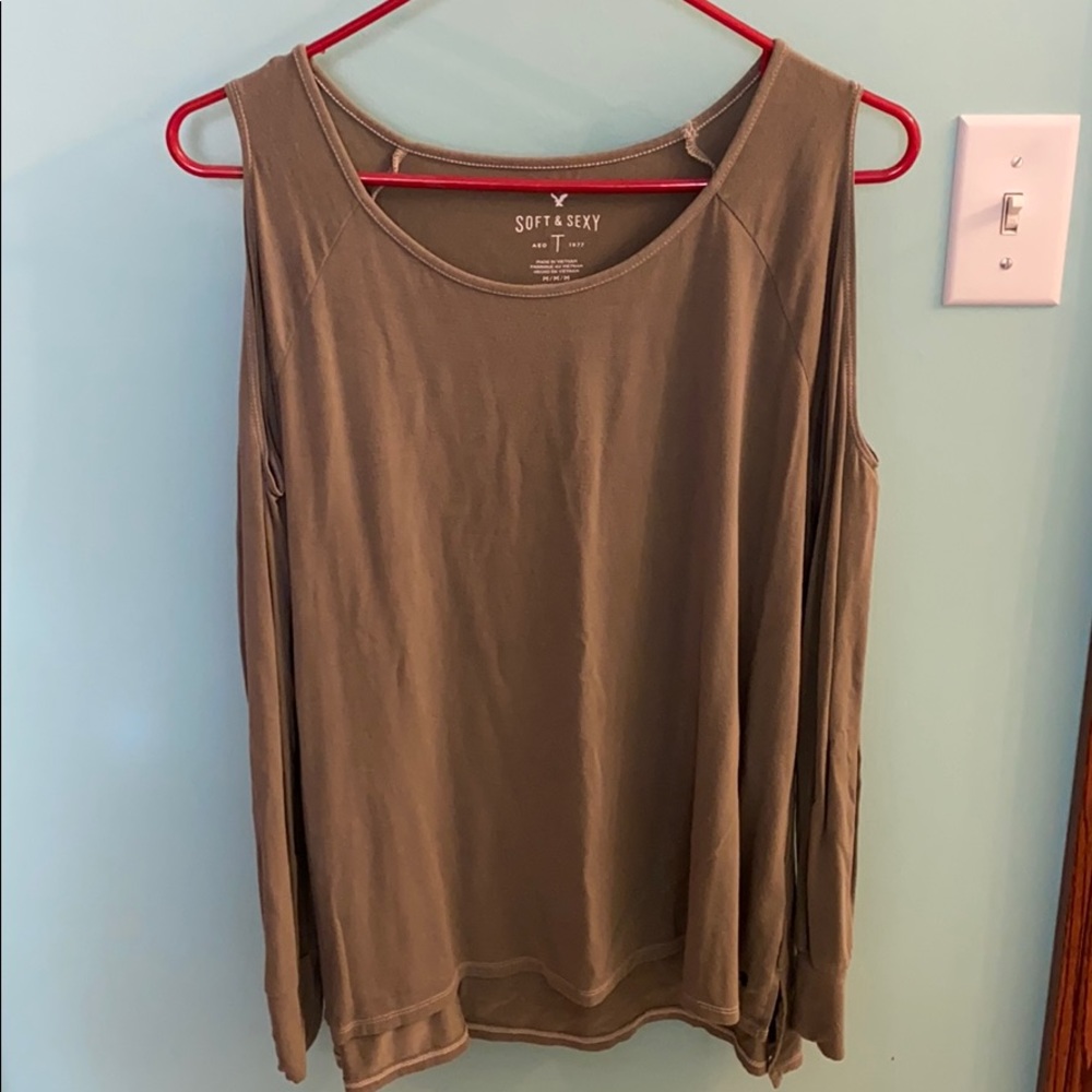 American eagle long sleeve olive shirt